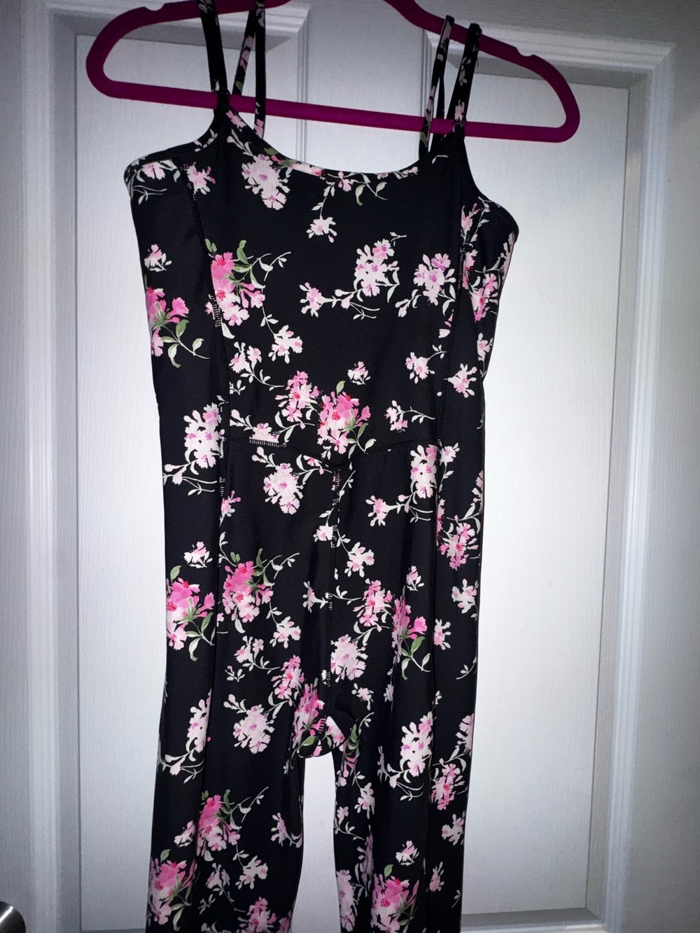 LoveShackFancy Kemper Jumpsuit Aurora Nights Black Floral Activewear Sz S